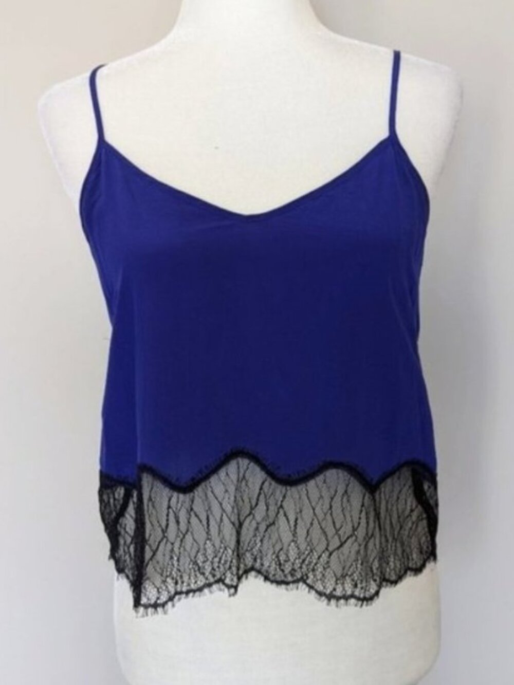 Wilfred 100% silk purple lace camisole tank